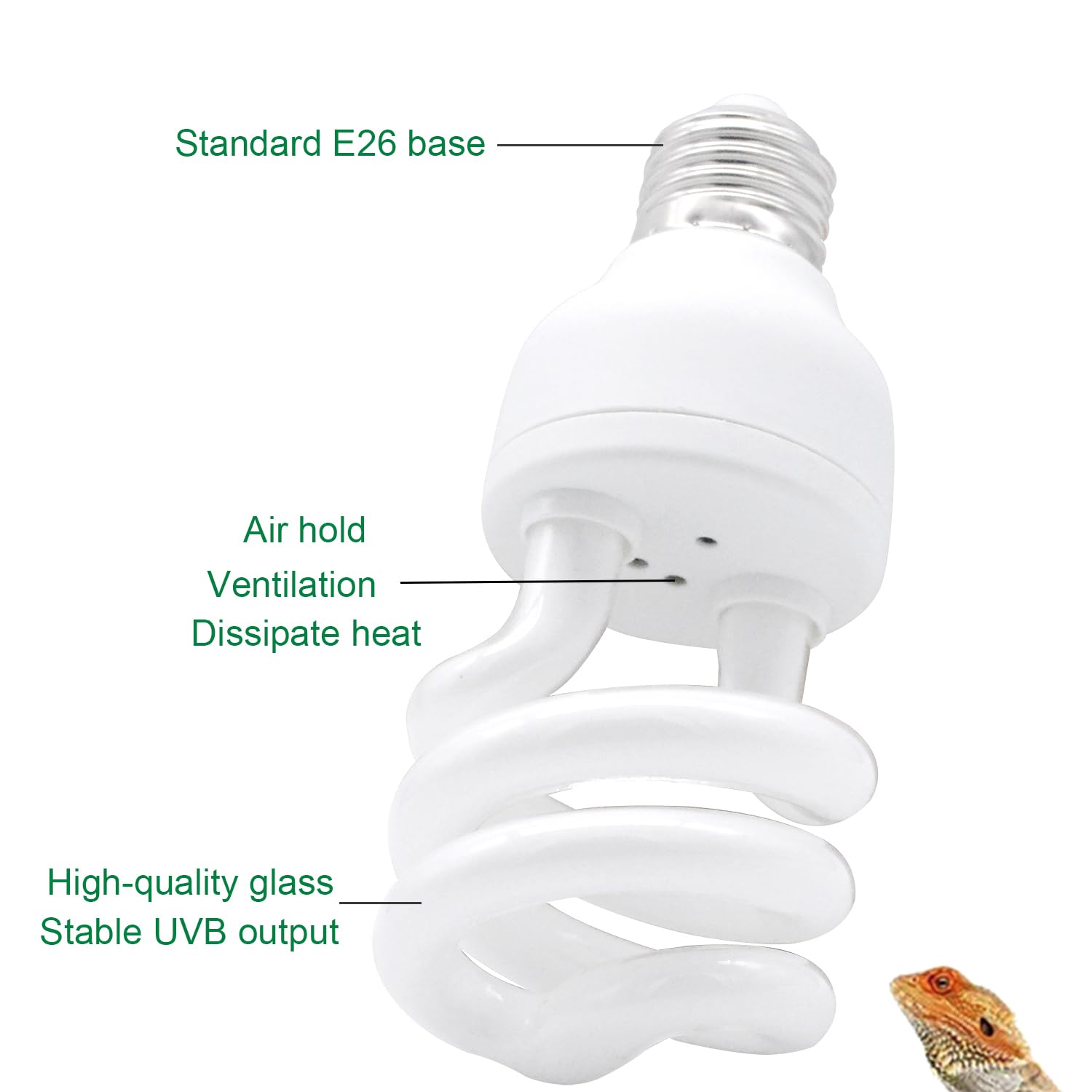 Yimidool Uvb Light For Reptiles, 13W 5.0 Reptile Heat Lamp Bulbs, Uva Uvb Reptiles Light Bulbs Ideal For Rainforest Reptiles, Be